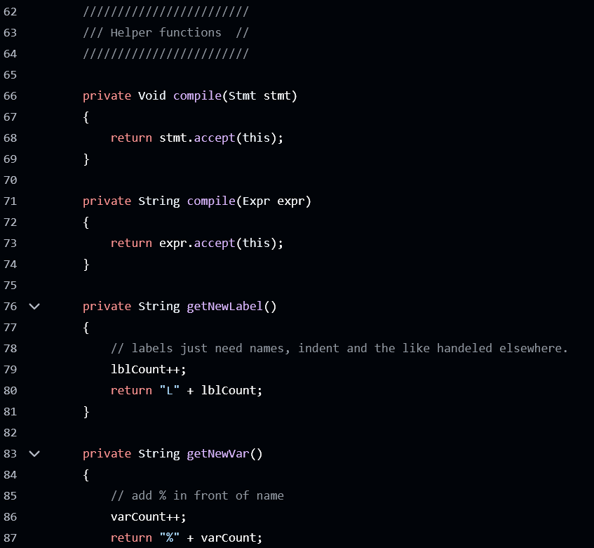 Snippet of code