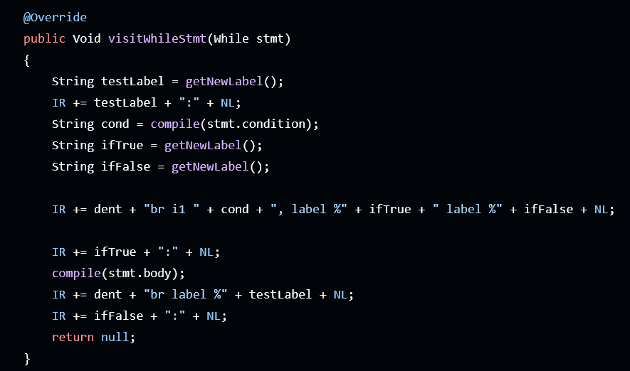 Snippet of code