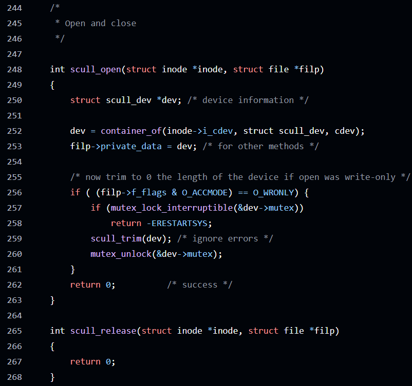 Snippet of code